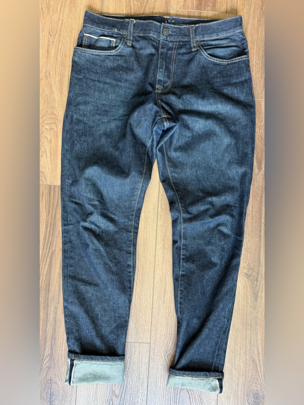 GAP Slim Coupe Etroite Jeans Mens 33x32 Selvedge Blue